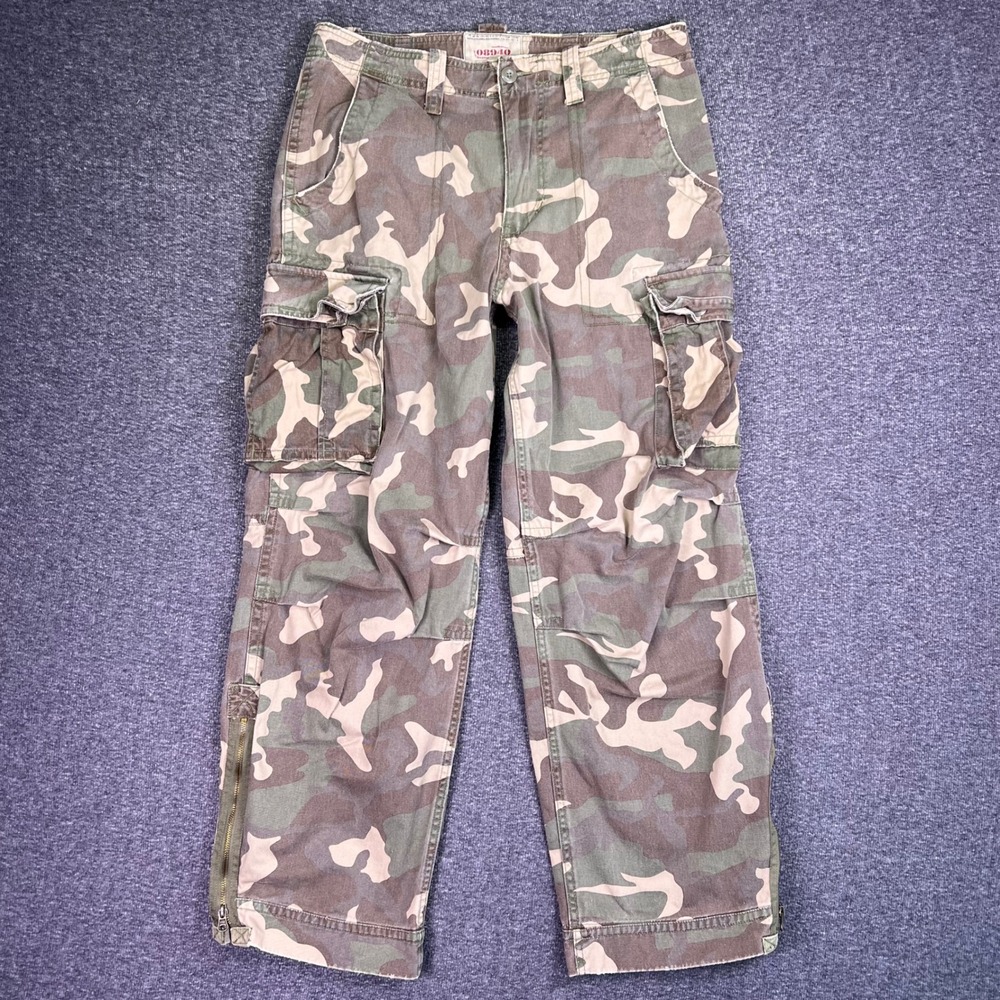 No Boundaries Cargo Pants Mens 34x30 Camo Streetwear Casual Baggy Utility Y2K
